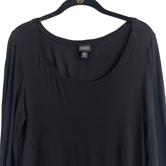 Eileen Fisher Round Neck Rayon Long Sleeve Tunic Top, Size XS - Picture 2 of 5